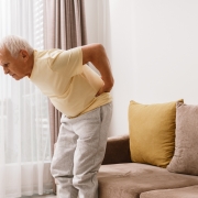 Senior man is suffering from pain in lower back